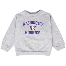 Third Street Toddler Gray Washington Huskies Retro Dog Crewneck Sweatshirt